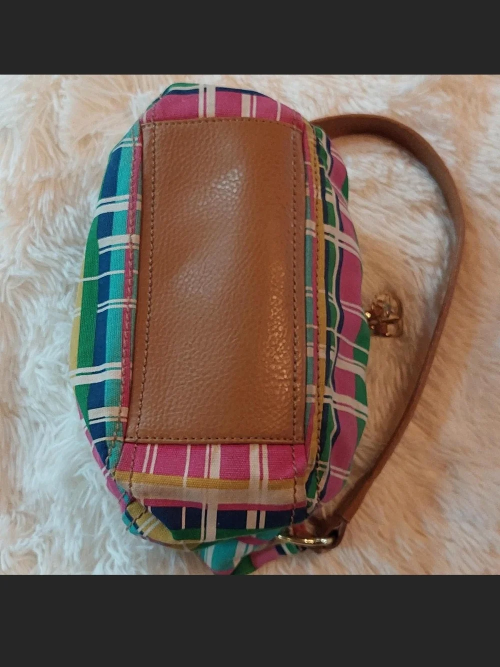 Relic by Fossil Multicolor Madras Plaid Canvas Crossbody Bag